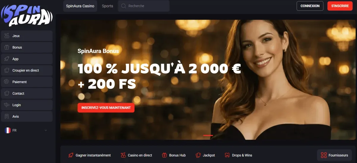 SpinAura homepage nouveau casino en ligne fiable